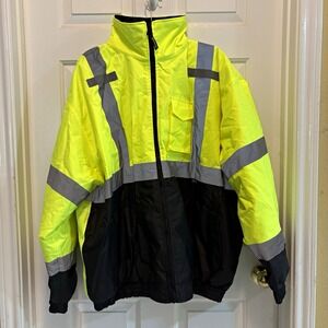 OccuNomix Hi Vis Safety Jacket 2X ANSI Class 3 Reflective Waterproof Insulated